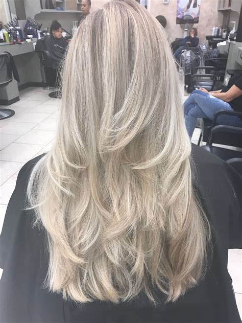 layered blonde long hair